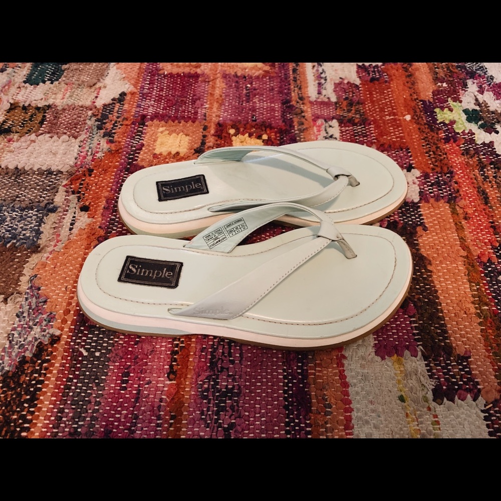 Vintage baby blue flip flops